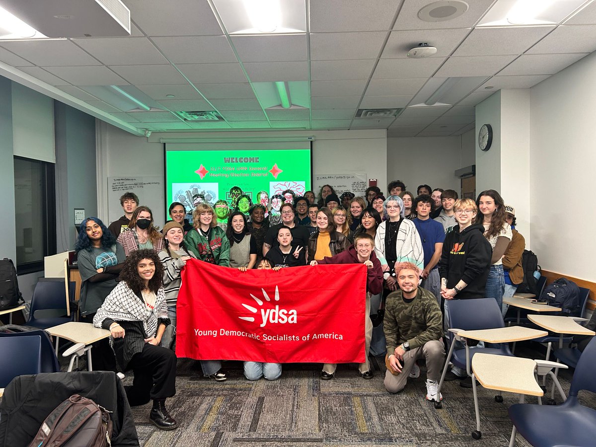 ydsaumn's tweet image. THANK YOU for coming to YDSA at UMN’s election debrief meeting! We had some incredible strategic conversation around organizing next steps after the results of the election. Join YDSA in continuing to organize a mass working class movement!🌹 This is what we need! @ydsa_