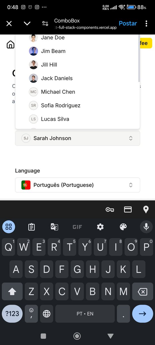 codingzard's tweet photo. @KaraBharat @shadcn @tailwindcss There's only one problem that I've been facing as well: on mobile it doesn't detect the top and still opens above, not under: https://t.co/MelyQj7FFa