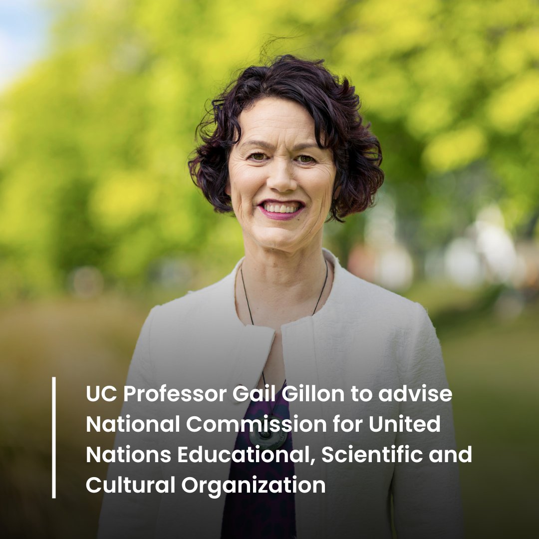 Congratulations to UC’s Child Well-being Research Institute Director, Professor Gail Gillon, who's been appointed Education Commissioner for the New Zealand National Commission for #UNESCO 🎉

#ChildhoodLiteracy #UCResearch