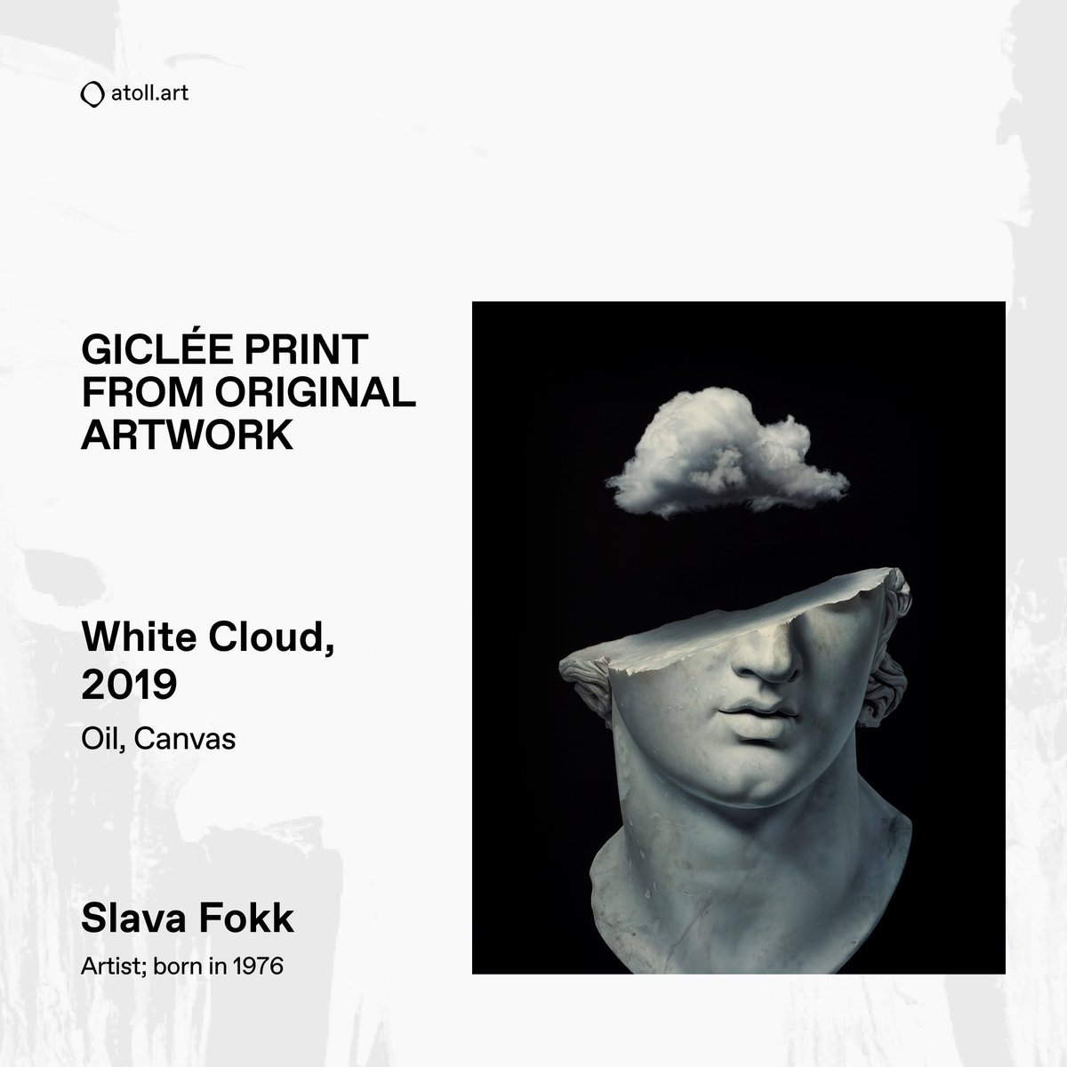 Sculpture or painting?! ☁️

Now, that's what hyper-realism is all about! "White Cloud" (2019) is a jaw-dropping painting by Slava Fokk, who's known for his perfect technique and brilliant compositions.

Limited Edition prints are NOW AVAILABLE on our website and Etsy!