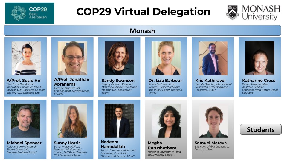 Liza Barbour (@liza_r_barbour) on Twitter photo I'm honoured to be part of <a href="/MonashUni/">Monash University</a>'s virtual delegation for #COP29, commencing next week.
I look forward to observing the decision-making processes, and gaining a better understanding of how #foodsystems and #planetaryhealth in particular feature on the global agenda. I'm honoured to be part of <a href="/MonashUni/">Monash University</a>'s virtual delegation for #COP29, commencing next week.
I look forward to observing the decision-making processes, and gaining a better understanding of how #foodsystems and #planetaryhealth in particular feature on the global agenda.