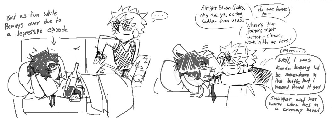 hankatun0921's tweet photo. been a while ..... domestic (?) beddie for the night 

(eddie (guy w black hair) belongs to @Ekrixart) https://t.co/ipBute0iIt