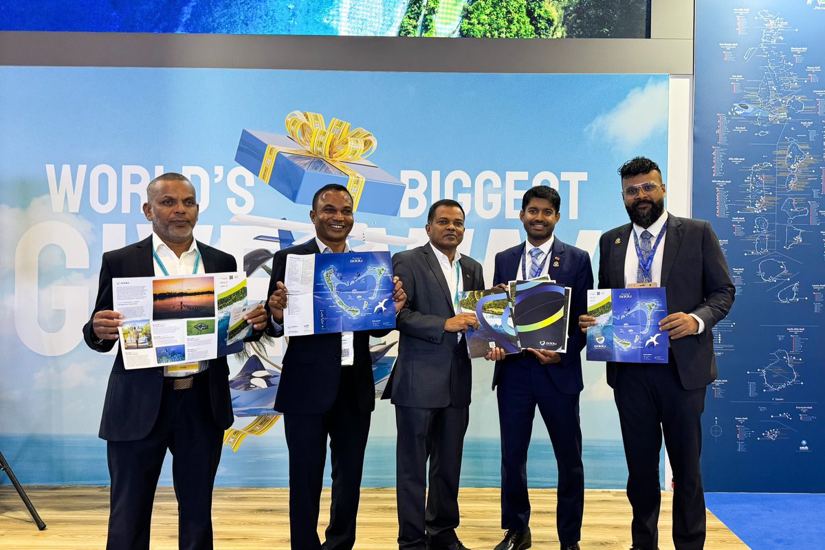 IruthishamAdam's tweet photo. 📍London, Thursday, 7 November 2024.
At the world's most influential travel and tourism event, #WTMLondon, Addu City made global debuts with their strategic tourism rebranding "Addu: Beyond the Equator." @AdduTourism @AdduCityCouncil . 
 
On 5 November 2024, MDVinUK 
was delighted to witness the launch of the tourism promotion campaign entitled "Addu: Beyond the Equator," kicked off by Mayor @DhekunuNizar @AdduCityCouncil @mmprc_corporate Chairman Abdulla Giyas, and MMPRC CEO & MD Ibrahim Shiuree @shiuree They shared insights on the immense potential of Addu City as a premier destination, highlighting the city's unique history, location, rich culture, and beauty that have stepped forward to capture the hearts of travellers worldwide. 
@MDVinUK 🇲🇻🤝🇬🇧
@MoFAmv 
@WTM_London 
@UKinMaldives 
@mmprc_corporate 
@visitmaldives 
#WTMLondon2024