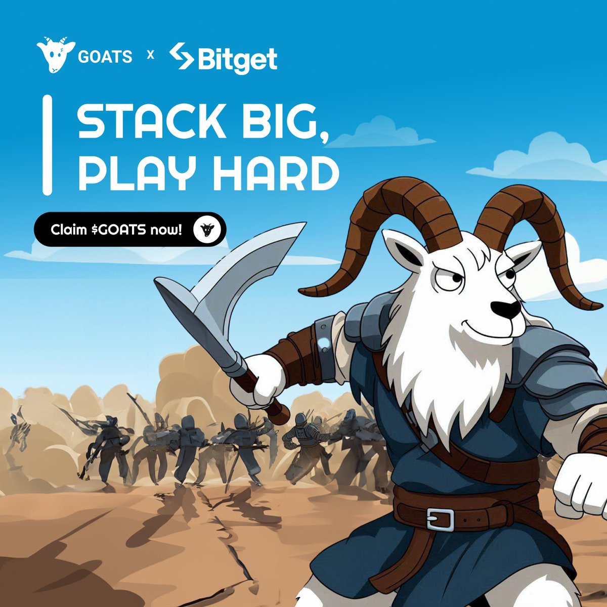 GOATS x Bitget: Stack Big, Play Hard!  

GOATS fam, it’s time to turn up the heat! We’re teaming up with <a href="/bitgetglobal/">Bitget</a> again to bring you another exclusive boost just before our TGE in December! 💥🐐 

🌟 Mission to Conquer:
1️⃣ Jump in with GOATS:  t.me/realgoats_bot/…
2️⃣