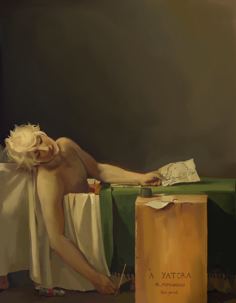 _mimi4098769's tweet image. Yatora Yaguchi as Jean Paul Marat
#blueperiod #deathofmarat #yatoyota