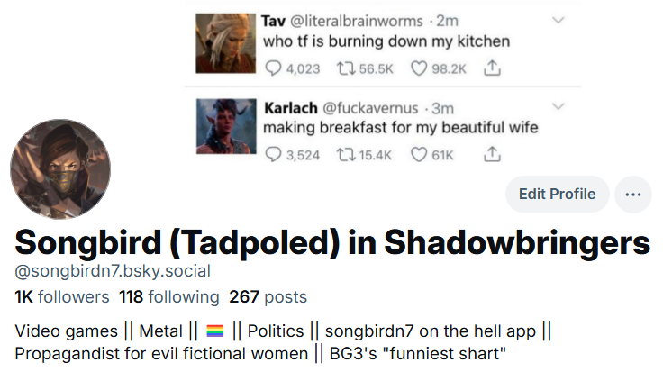 Songbird (Tadpoled) in 7.5 tweet media