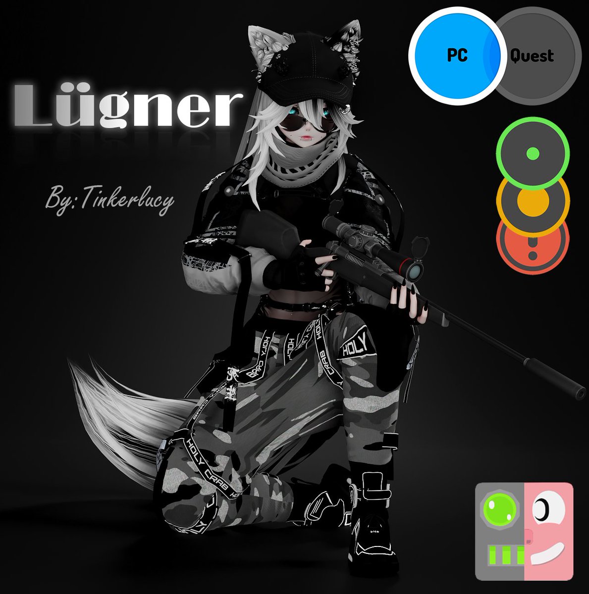 "LÜGNER" NOW AVAILABLE FOR PURCHASE! 🩶

Available now on Payhip and Gumroad!🖤(Stores are in comments below and in my bio!)
#VRChat #vrchatavatar #3DModel