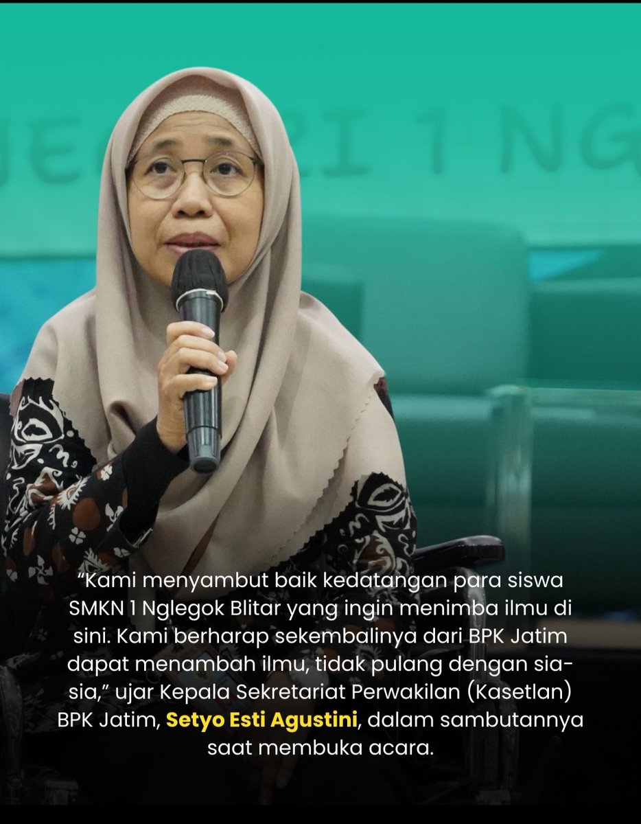 bpkrijatim's tweet photo. BPK Jatim menerima kunjungan 118 siswa siswi dan para guru SMKN 1 Nglegok Blitar diterima langsung oleh Kepala Sekretariat Perwakilan, Setyo Esti Agustini. Selasa, (5/11)
#companyvisit
#bpkri
#bpkjatim
#bpkjatimmantap
#banggamelayanibangsa https://t.co/B0BWRaDIdU
