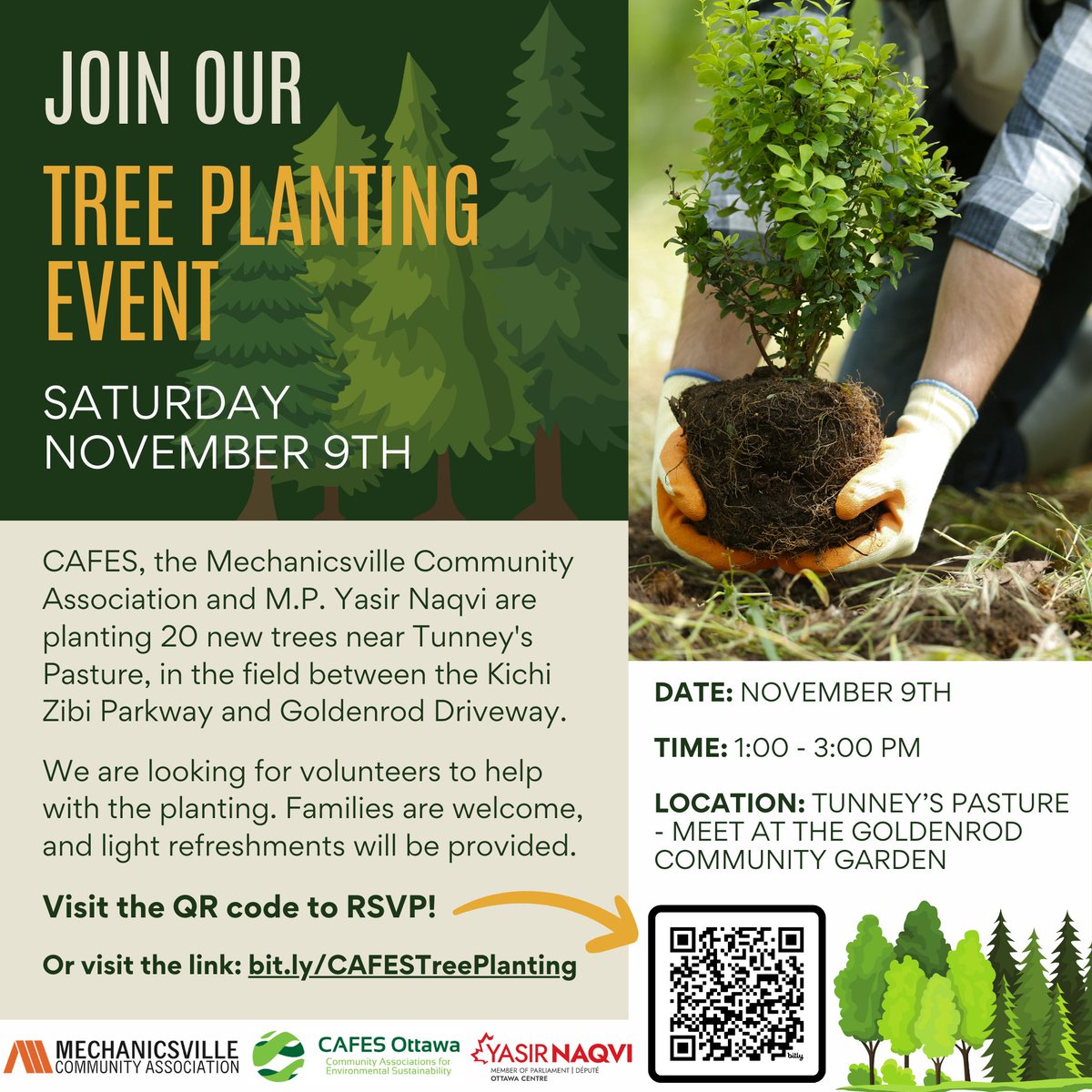 CAFES Ottawa (@cafes_ottawa) on Twitter photo Hey tree-huggers, and tree-huggers with sprouts: join us for a family-friendly community tree-planting event this Sat Nov 9 at 1pm. Thank you <a href="/NCC_CCN/">National Capital Commission</a> for the land permit! #urbanforest <a href="/MechanicsvilleC/">Mechanicsville CA</a> Hey tree-huggers, and tree-huggers with sprouts: join us for a family-friendly community tree-planting event this Sat Nov 9 at 1pm. Thank you <a href="/NCC_CCN/">National Capital Commission</a> for the land permit! #urbanforest <a href="/MechanicsvilleC/">Mechanicsville CA</a>