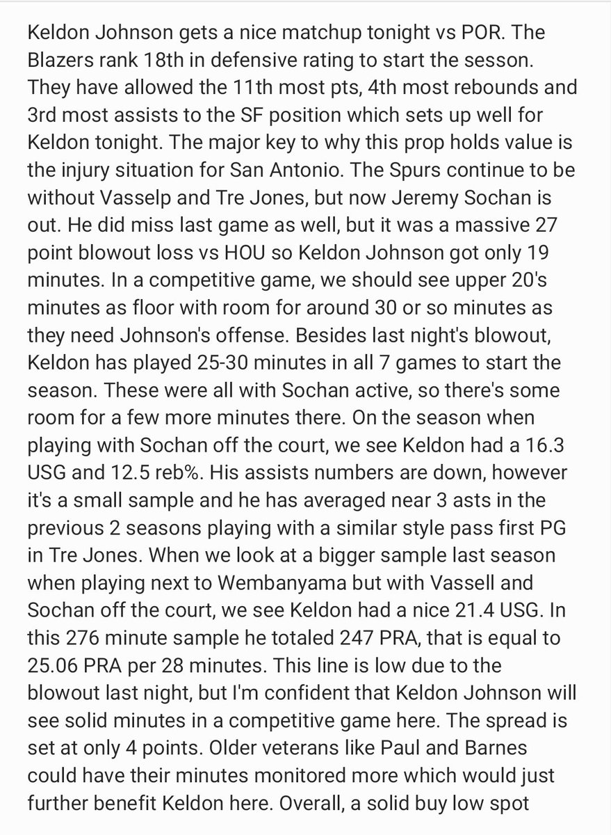 Mattplayerprops's tweet photo. I post in depth write ups/analysis showing members why each play holds value!

Get this daily along with the long term profitable plays no matter the sport 👀

Click the link to join, don't miss out ⬇️
https://t.co/LaLlVSNDus https://t.co/o2LOetXfTm
