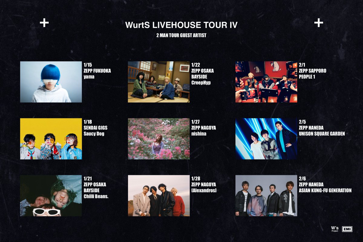 wurts2021's tweet photo. WurtS LIVEHOUSE TOUR Ⅳ
https://t.co/7WxrDRcc4v https://t.co/Q5swzZXONx