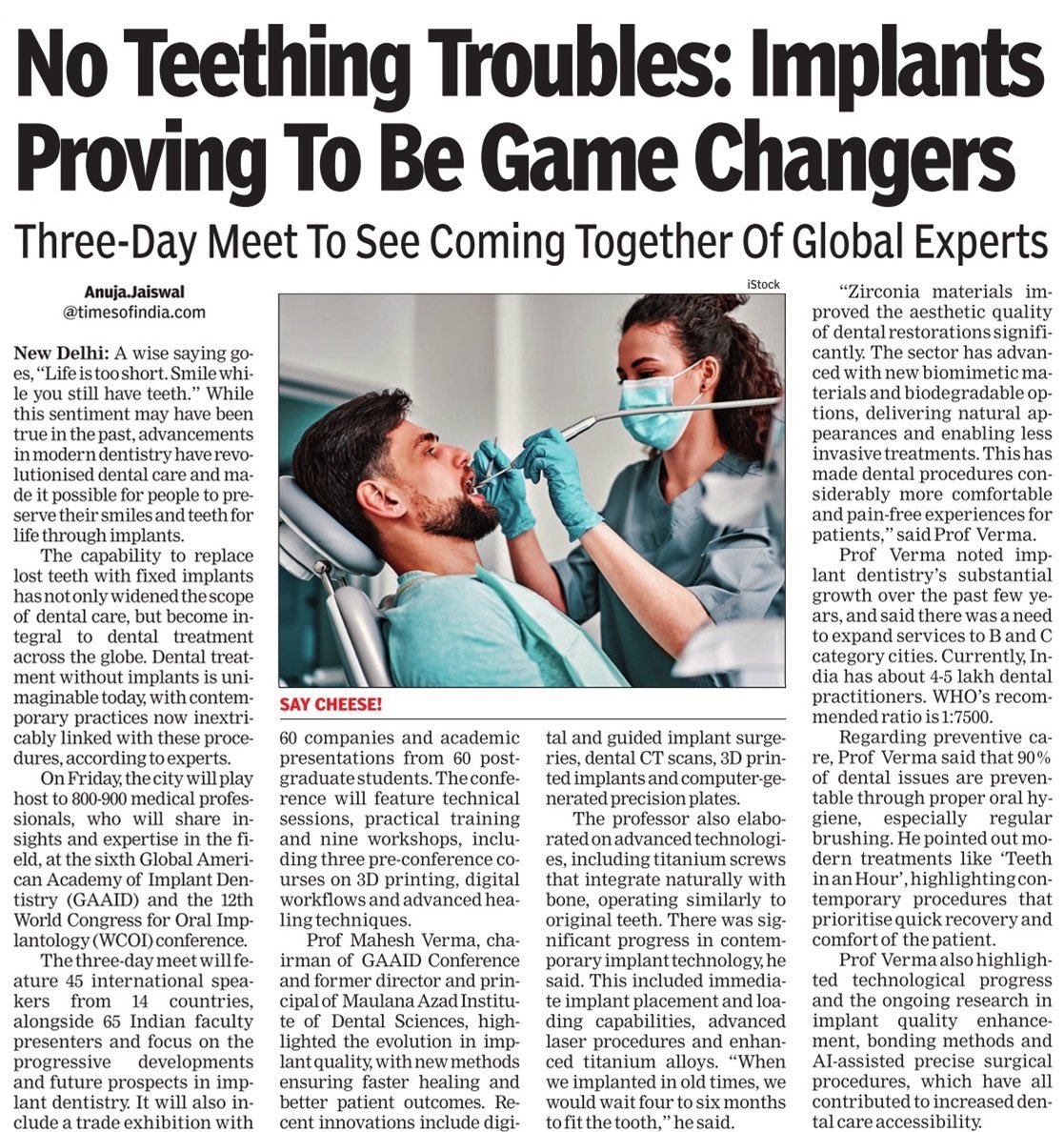 AnujaJaiswalTOI's tweet image. Implants proving to be game changer. #DentalCare #DentalTechnology #dental @timesofindia