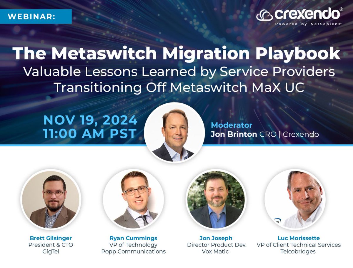 netsapiens's tweet photo. The Metaswitch Migration Playbook - Don't Miss This Webinar !!
Join Panel Experts to learn key strategies & lessons for a successful transition off Metaswitch MaX UC!
Register Here: https://t.co/a25HeZbFOf https://t.co/agPdMFWGsA