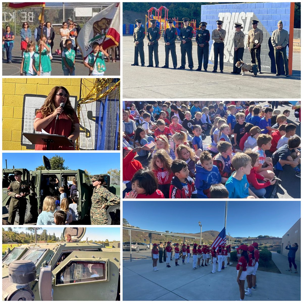 Jessica Pineda (@mrspineda_pusd) on Twitter photo Incredibly special flag raising ceremony by our Safety Patrol, presentation of colors by Girl Scout Troop 3296, and assembly we had today celebrating our Veterans! Special TY to Marine Air Control Group 38! #VeteransDay #SeagullsSoarTogether ❤️🤍💙 <a href="/SunsetHillsES/">SunsetHillsElementary</a> <a href="/PowayUnified/">Poway Unified</a> Incredibly special flag raising ceremony by our Safety Patrol, presentation of colors by Girl Scout Troop 3296, and assembly we had today celebrating our Veterans! Special TY to Marine Air Control Group 38! #VeteransDay #SeagullsSoarTogether ❤️🤍💙 <a href="/SunsetHillsES/">SunsetHillsElementary</a> <a href="/PowayUnified/">Poway Unified</a>