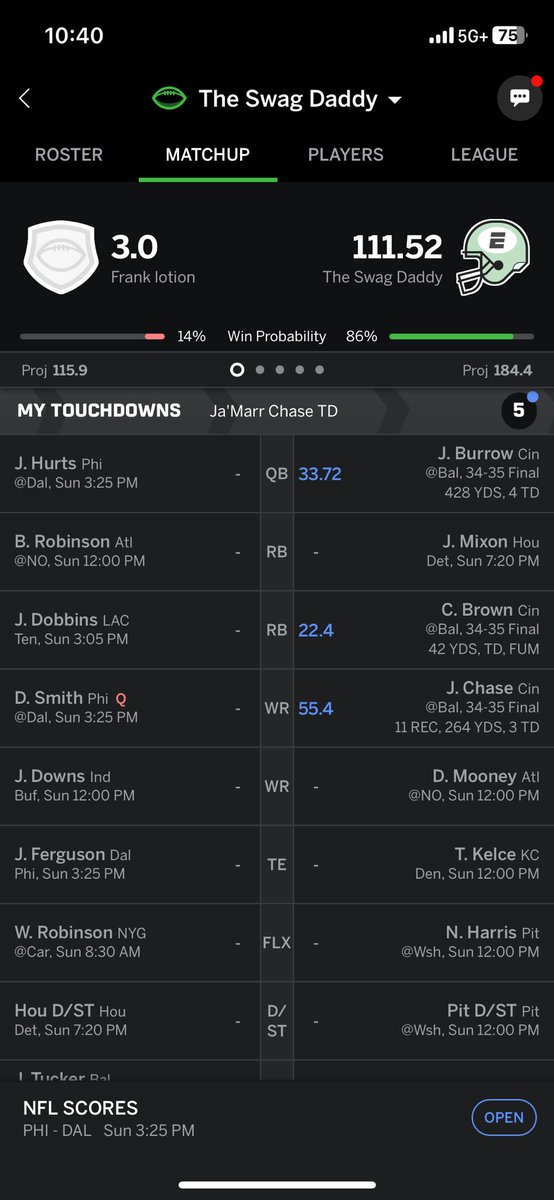 AusWool's tweet photo. Sooooo yeah good week in fantasy for me 🤙🏻 https://t.co/kLUSGDzcmT