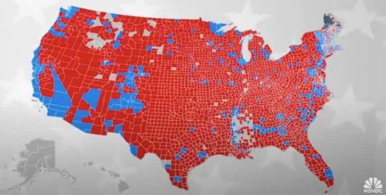 Niall_Boylan's tweet photo. For all those who believe liberalisim, socialism and wokery are the majority and that conservatives are a minority. This map makes it abundantly clear that you are wrong. Trump destroyed the democrats. https://t.co/qiez3nxa2Y
