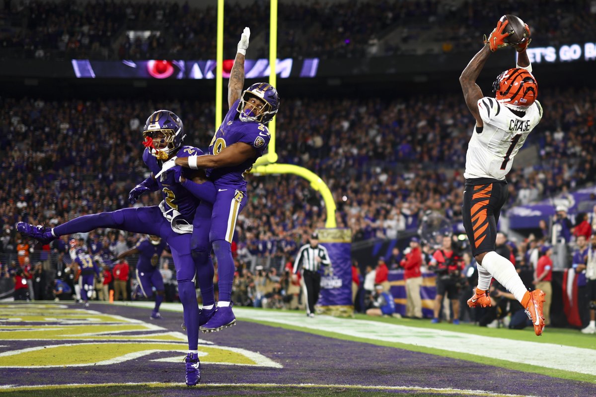 NFL (@nfl) on Twitter photo 😱 11 catches
😱 264 yards
😱 3 TDs
Despite the loss, Ja'Marr Chase put up video game numbers 🎮 <a href="/Real10jayy__/">Ja’MarrChase</a> 😱 11 catches
😱 264 yards
😱 3 TDs
Despite the loss, Ja'Marr Chase put up video game numbers 🎮 <a href="/Real10jayy__/">Ja’MarrChase</a>