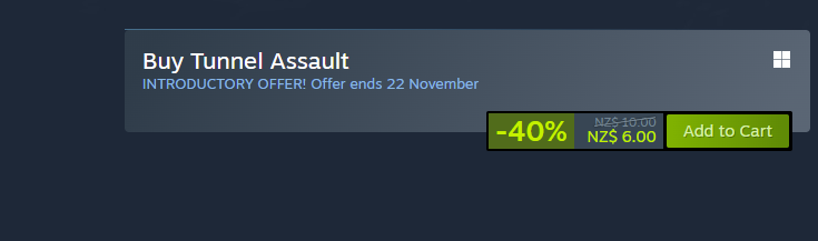 CrazyRetroGame1's tweet image. And away it goes. Tunnel Assault is released.

Buy Now from store.steampowered.com/app/2924110/

#indiegame #TunnelAssault