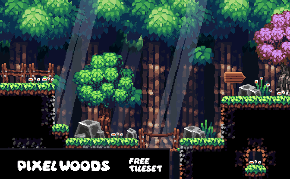 Pixel Woods - Itch io
//FREE ASSET PACK//
cubic-tree.itch.io/pixel-woods-fr…