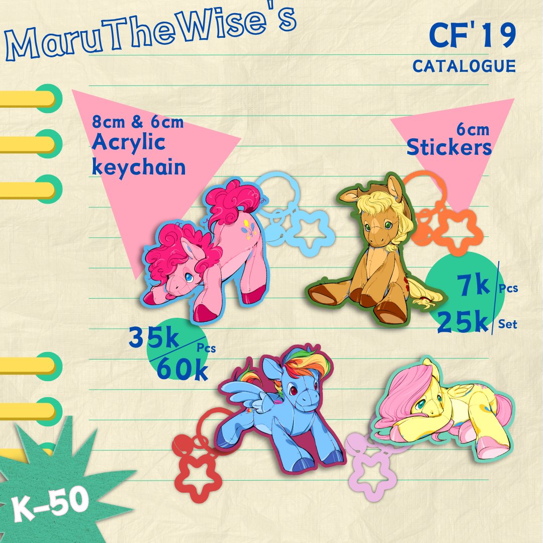 maruthewize's tweet photo. [Rt's &amp; likes are verrrrrry appreciated ♡]
MaruTheWise — CF'19 Catalogue
✧ OTS only 
✧ Booth K-50 @ Udin Petot on Day 2 - 10 Nov ❗
✧ Fandom: My Little Pony 🎠⭐

📍ICE BSD, Tangerang
#cf19catalogue #comifuro19 #cf19 https://t.co/Lhrd1egxX0
