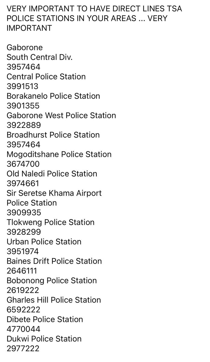 N0TTHATT0L's tweet photo. BW POLICE STATION DIRECT LINES https://t.co/YGpqpyZqfS