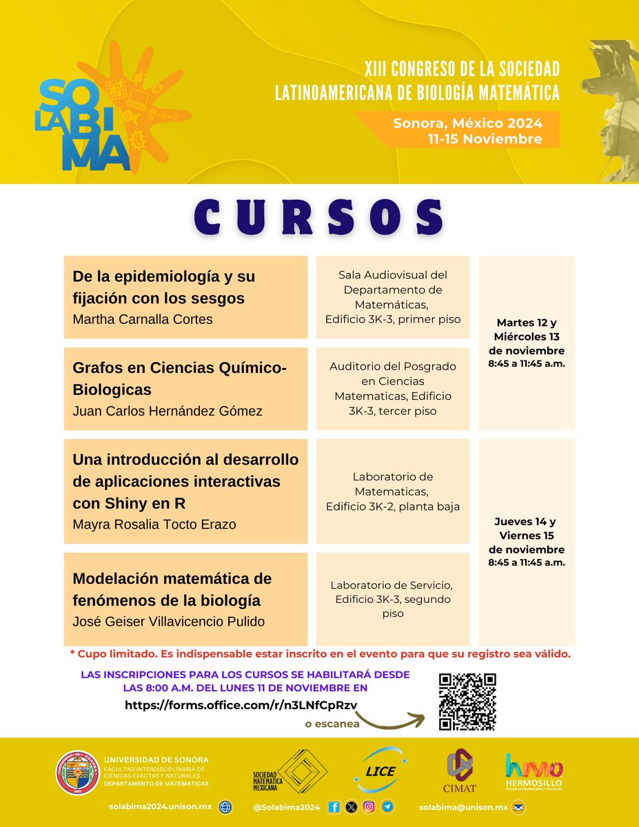 ¡Atención, participante del #SoLaBiMa2024!
Las inscripciones para los cursos se habilitarán a partir de las 8:00 a.m. del lunes 11 de noviembre. ¡Asegura tu lugar!