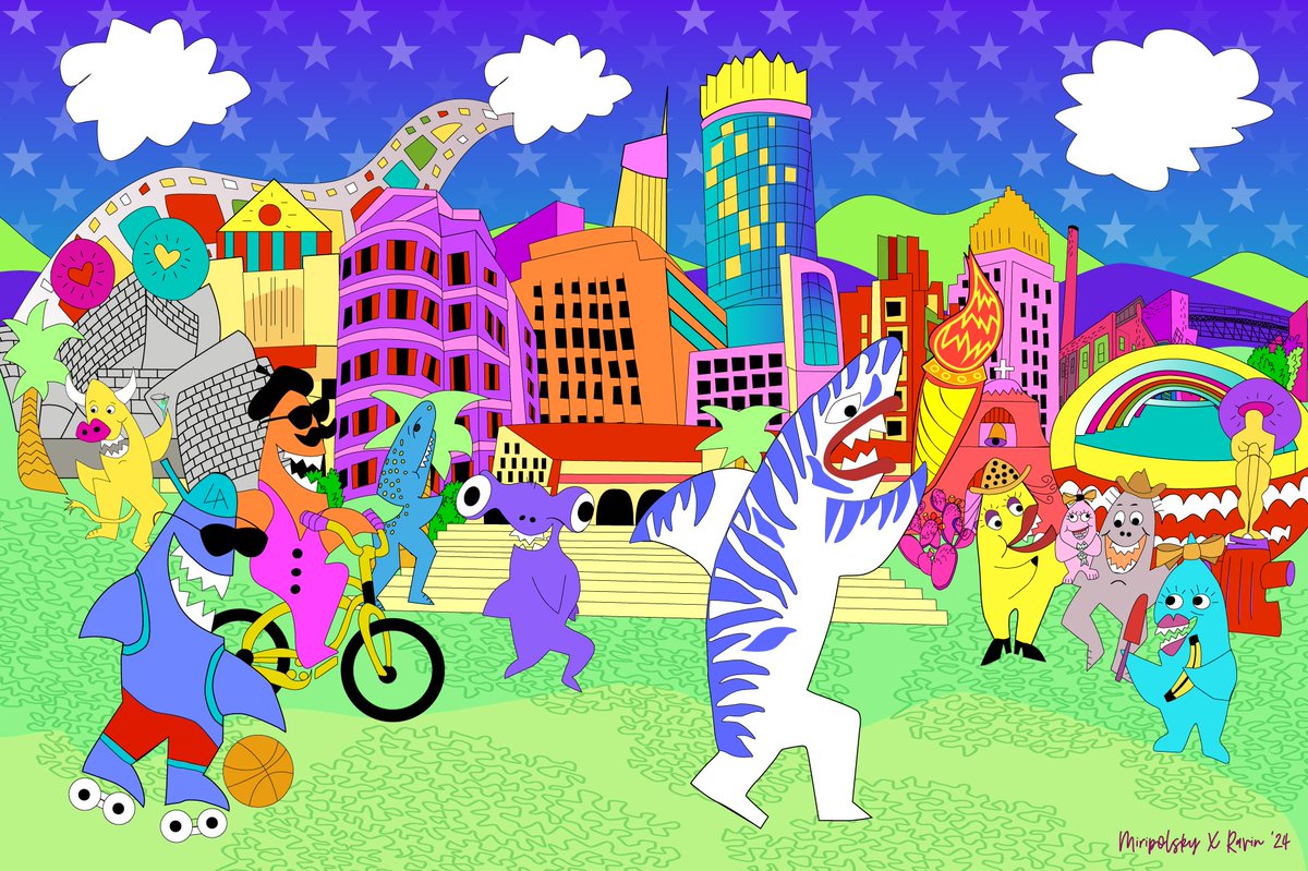 Like birds of a feather, these sharks swim together! #la28 🌊🦈🎨

🎨 "Torch Bearer" 
🖼️ 24" x 26" canvas, framed
🖌️ Hand-drawn, artist-proof
💚 Limited edition 001

sharktales.art/products/torch…