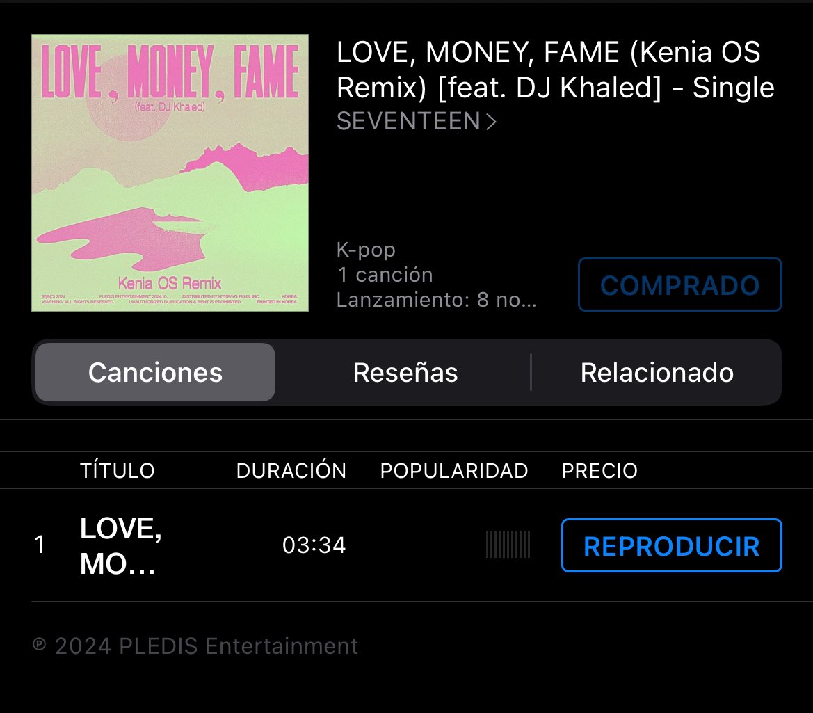 CaratlandMexico's tweet photo. ¡CARAT! Ya está disponible la colaboración de @pledis_17 y @keniaos en iTunes ✨

https://t.co/ZbagwqDS1S

🩷 ¡Compremos la canción! 🩷

SEVENTEEN X KENIA OS 🇲🇽

#LOVE_MONEY_FAME
#LOVE_MONEY_FAME_Remixes https://t.co/9gHMU9JUzH
