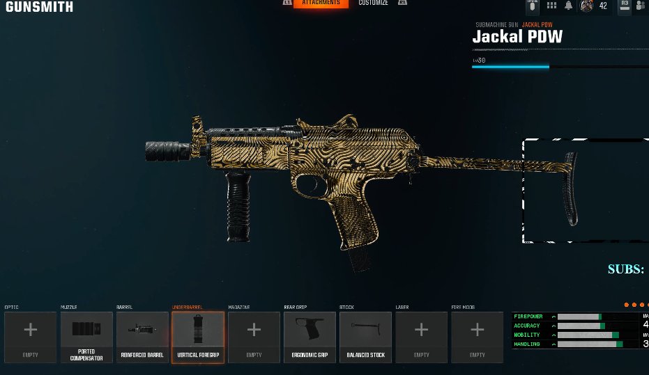 iBuLieVe's tweet photo. 🚨 UPDATED Jackal PDW Build For COMPETITIVE #BlackOps6 #BO6 

Pro's Have Been Using Vertical Foregrip For Underbarrel + Ergonomic For Faster ADS Speed When Sliding https://t.co/ctzdj36YYG