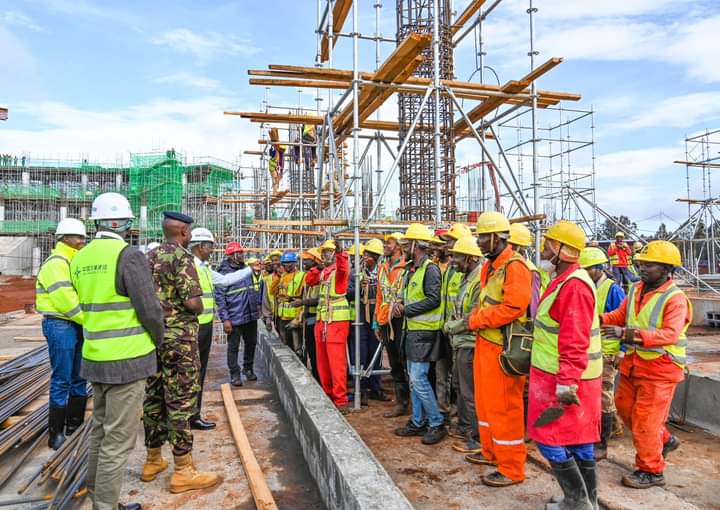 Jossmurage2's tweet photo. #Rutoisoverworking kweli, Immediately after landing back yesterday evening he Visited the site of construction of the Talanta Sports Stadium in Nairobi which is progressing well and will be completed and ready in time to host AFCON matches in 2027. 

Ruto delivers https://t.co/E7EAIep4Ac