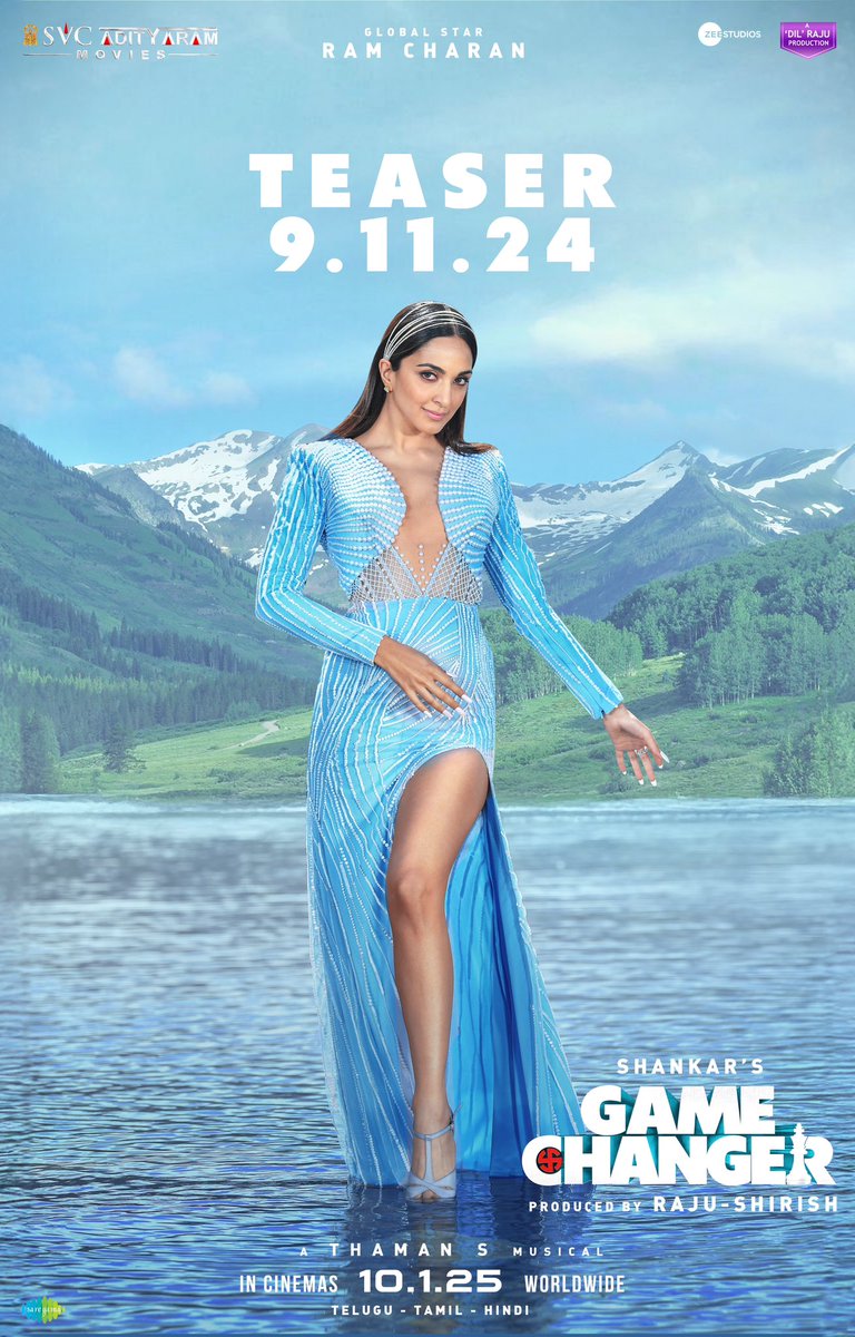 Kiara Advani (@advani_kiara) on Twitter photo #GameChangerTeaser out tomorrow
In cinemas worldwide from 10th Jan
<a href="/shankarshanmugh/">Shankar Shanmugham</a> <a href="/AlwaysRamCharan/">Ram Charan</a> <a href="/yoursanjali/">Anjali</a> <a href="/iam_SJSuryah/">S J Suryah</a> <a href="/MusicThaman/">thaman S</a> <a href="/actorsrikanth/">SRIKANTH MEKA</a> <a href="/Naveenc212/">Actor Naveen Chandra</a> <a href="/AntonyLRuben/">Editor Ruben</a> <a href="/DOP_Tirru/">Thirunavukarasu</a> <a href="/artkolla/">Kolla Avinash</a> <a href="/SVC_official/">Sri Venkateswara Creations</a> <a href="/HR_3555/">Harshith Reddy</a> <a href="/ZeeStudios_/">Zee Studios</a> <a href="/bhumika_tewari/">Bhumika Tewari</a> <a href="/kejriwalakshay/">Akshay Kejriwal</a> #GameChangerTeaser out tomorrow
In cinemas worldwide from 10th Jan
<a href="/shankarshanmugh/">Shankar Shanmugham</a> <a href="/AlwaysRamCharan/">Ram Charan</a> <a href="/yoursanjali/">Anjali</a> <a href="/iam_SJSuryah/">S J Suryah</a> <a href="/MusicThaman/">thaman S</a> <a href="/actorsrikanth/">SRIKANTH MEKA</a> <a href="/Naveenc212/">Actor Naveen Chandra</a> <a href="/AntonyLRuben/">Editor Ruben</a> <a href="/DOP_Tirru/">Thirunavukarasu</a> <a href="/artkolla/">Kolla Avinash</a> <a href="/SVC_official/">Sri Venkateswara Creations</a> <a href="/HR_3555/">Harshith Reddy</a> <a href="/ZeeStudios_/">Zee Studios</a> <a href="/bhumika_tewari/">Bhumika Tewari</a> <a href="/kejriwalakshay/">Akshay Kejriwal</a>