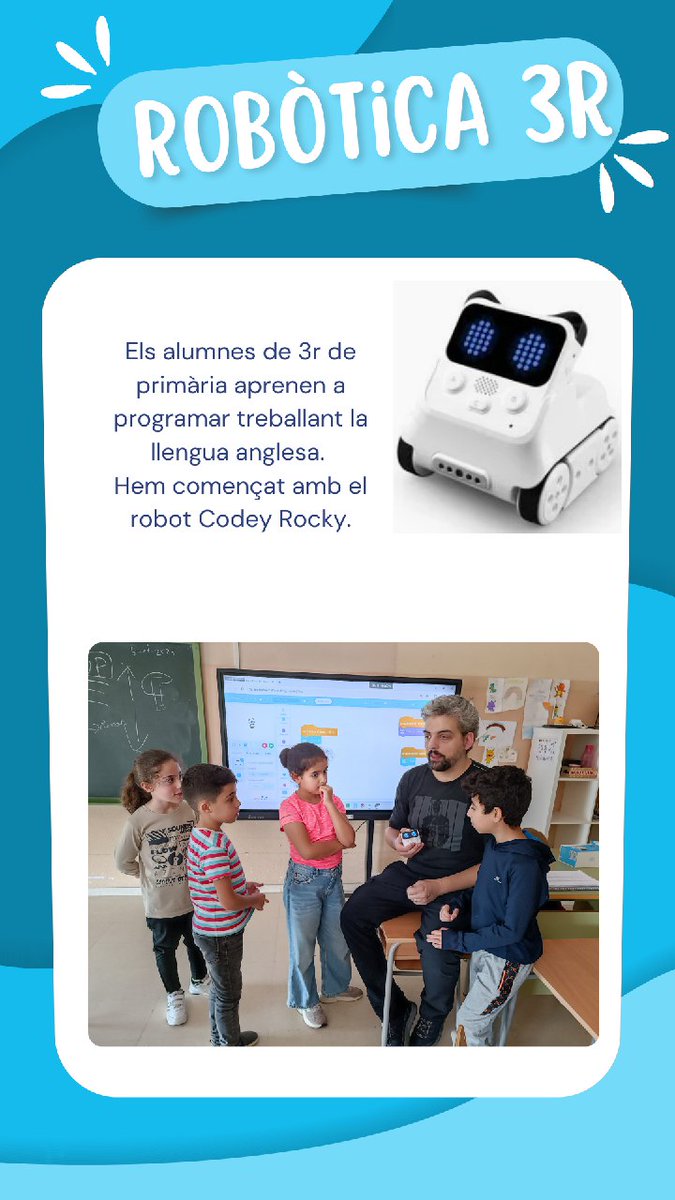 IEMediterrani's tweet photo. APRENEM ANGLÈS AMB ROBÒTICA!  Enguany treballem l'anglès a través de la programació!  Tot un repte! https://t.co/iDzGf0gOEo