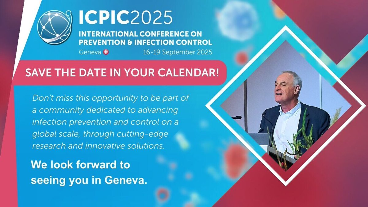 Mark your calendars for #ICPIC2025! Get ready for the 8ᵗʰ International Conference on Prevention &amp; Infection Control (ICPIC), happening from 16-19 September 2025, in the international city of Geneva.

Stay updated with our newsletter: tinyurl.com/ICPIC-Homepage