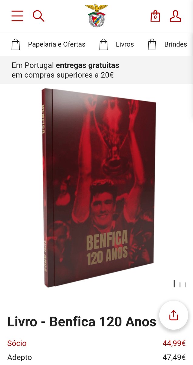 O Record está a vender um livro do Benfica por 26.9 euros
Este livro custa 45 euros para sócios no site do Benfica 

Aproveitem