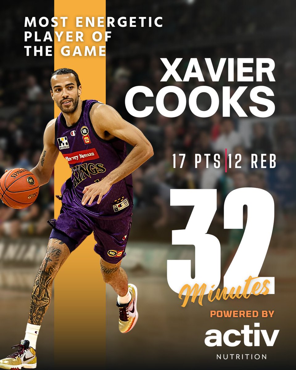 AusBballnews's tweet photo. Activ Nutrition's Most Energetic Player of the Game goes to XAVIER COOKS for his electrifying performance today against the South East Melbourne Phoenix!⚡
Keep your energy levels high all day long with Activ Nutrition. 🤞
#NBL #NBL25 #XavierCooks #MostEnergeticPlayer https://t.co/Rb9PtGyfQB