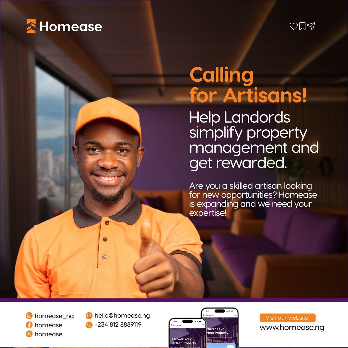 homease_ng's tweet photo. ARTISANS!!! Simplify property management for landlords and get rewarded. 

Are you a SKILLED ARTISAN looking for new opportunities to explore, Homease is expanding at the moment and we need your expertise.

Don't miss this opportunity to increase your income❗

#artisan #Homease https://t.co/XxBa5FspKW