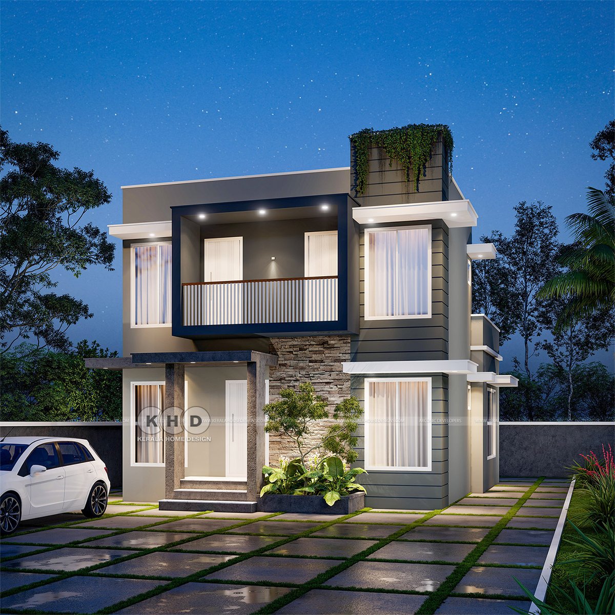 keralahomeplan's tweet image. Looking for a sleek and functional modern home design? Check out this 1318 sq. ft. minimalist house with stone cladding and open spaces. keralahousedesigns.com/2024/11/1318-s… #ModernHomeDesign #MinimalistHouse #SmallHouseDesign #ContemporaryArchitecture #HomeExterior
