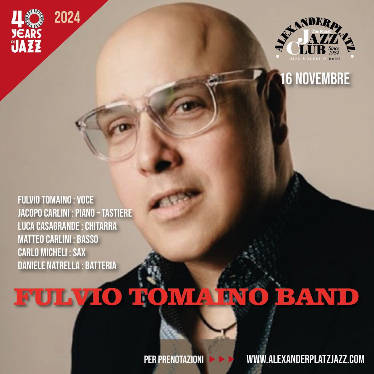 Venerdì 15 Novemvre e Sabato 16 Novembre Fulvio Tomaino Band live Alexanderplatz Jazz Club - Roma <a href="/APlazJazzClub/">Alexanderplatz</a> #fulviotomaino #soulmusic #rnb #onstage #livemusic #musicadalvivo