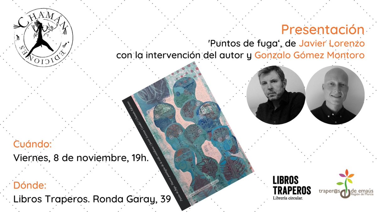Esta tarde hemos quedado con Javier Lorenzo Candel y Gonzalo Gómez Montoro para pensar el mundo que vivimos con sus 'Puntos de fuga'. ¡Vente que promete!