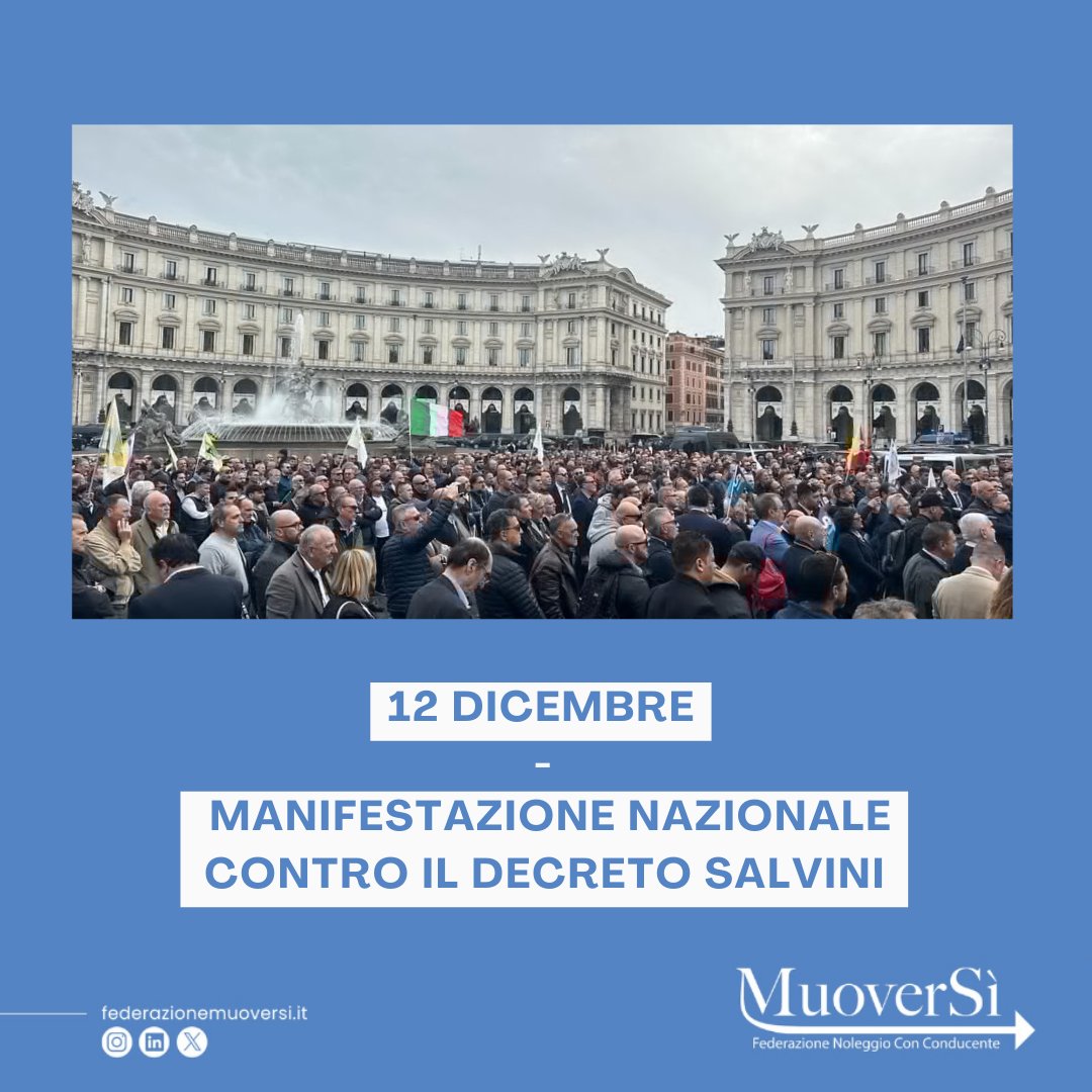 FMuoverSi's tweet photo. 12 DICEMBRE - SCENDIAMO IN PIAZZA
Contro ostacoli che penalizzano decine di migliaia di operatori e imprese NCC.
Per una nuova legge sul trasporto pubblico non di linea. 
PER I DIRITTI DI OPERATORI E CITTADINI! https://t.co/38ojXwDUqm