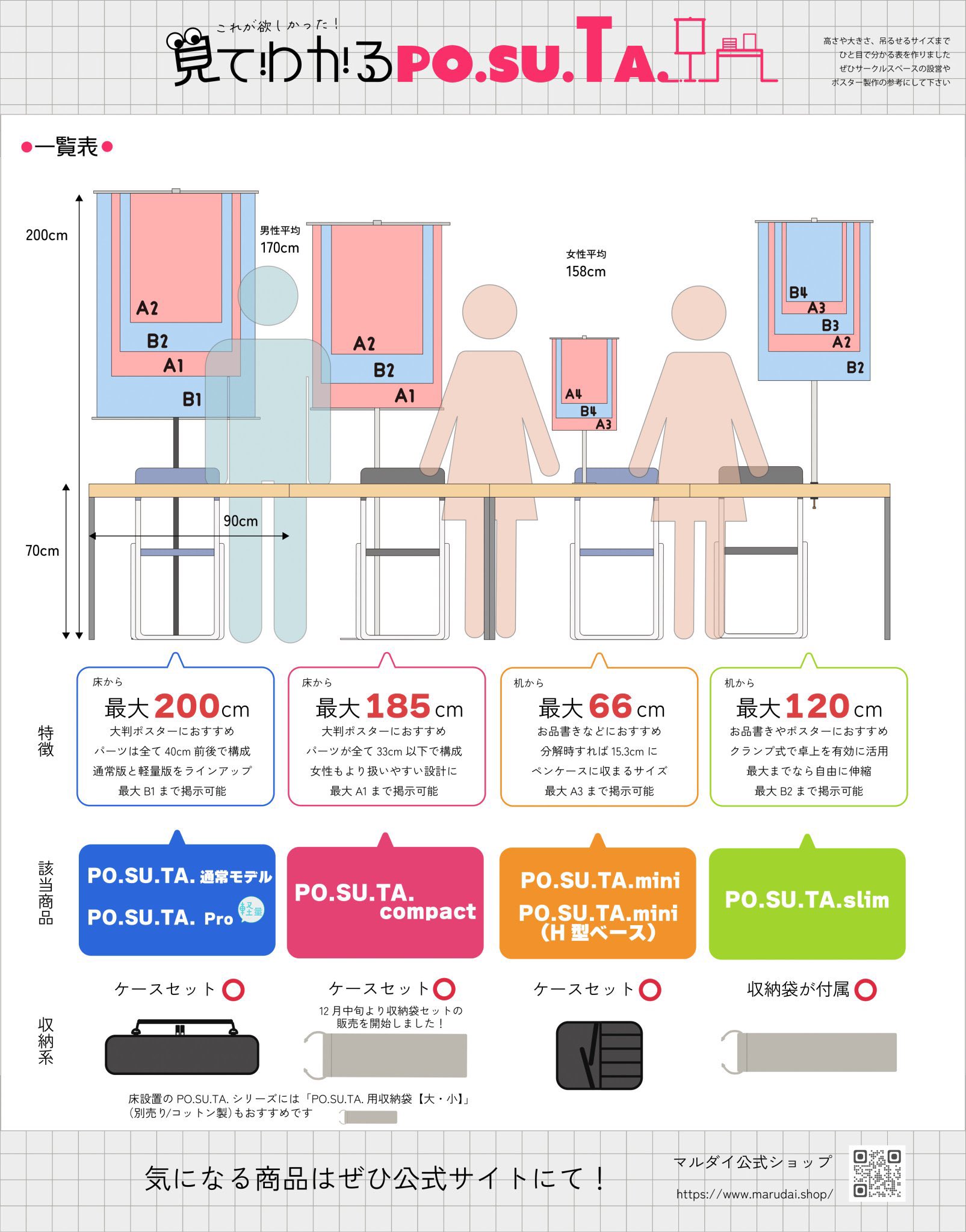 PO.SU.TA. compact ポスタースタンド　同人誌即売会　コミケ他 PO.SU.TA. 通常モデル 同人 ポスタースタンド コミケ 設営 POPスタンド