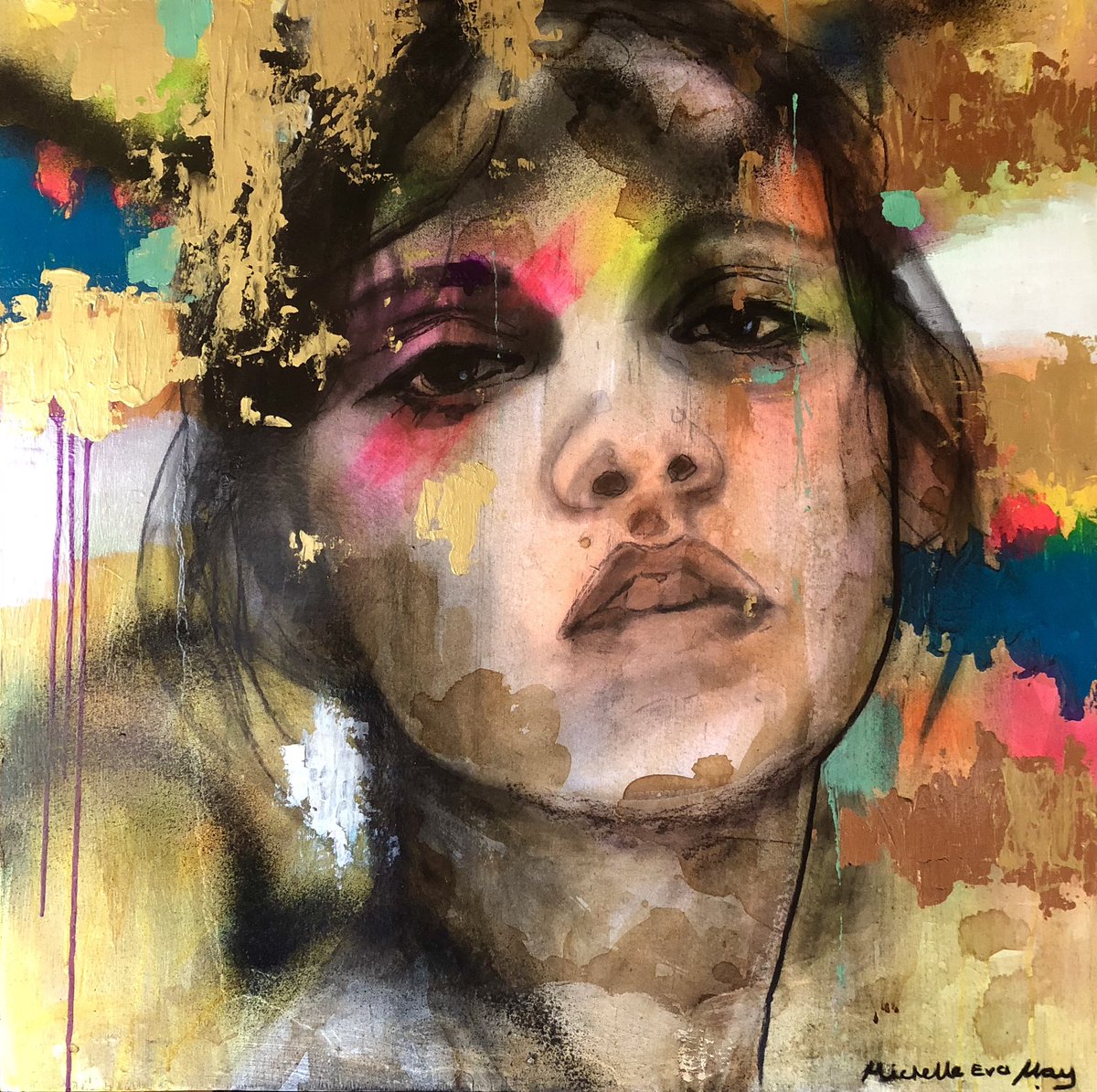 MichelleEvaMay's tweet photo. ‘Wild rubies’ 
80 x 80cm 

@tallygallery #portraitart #figurativeartist #rubies #instaartist #tallygallery #michelleevamay #artinninteriors #interiordesign #neon #exhibitioncomingsoon  #contempraryart https://t.co/kPC3Cd4Med
