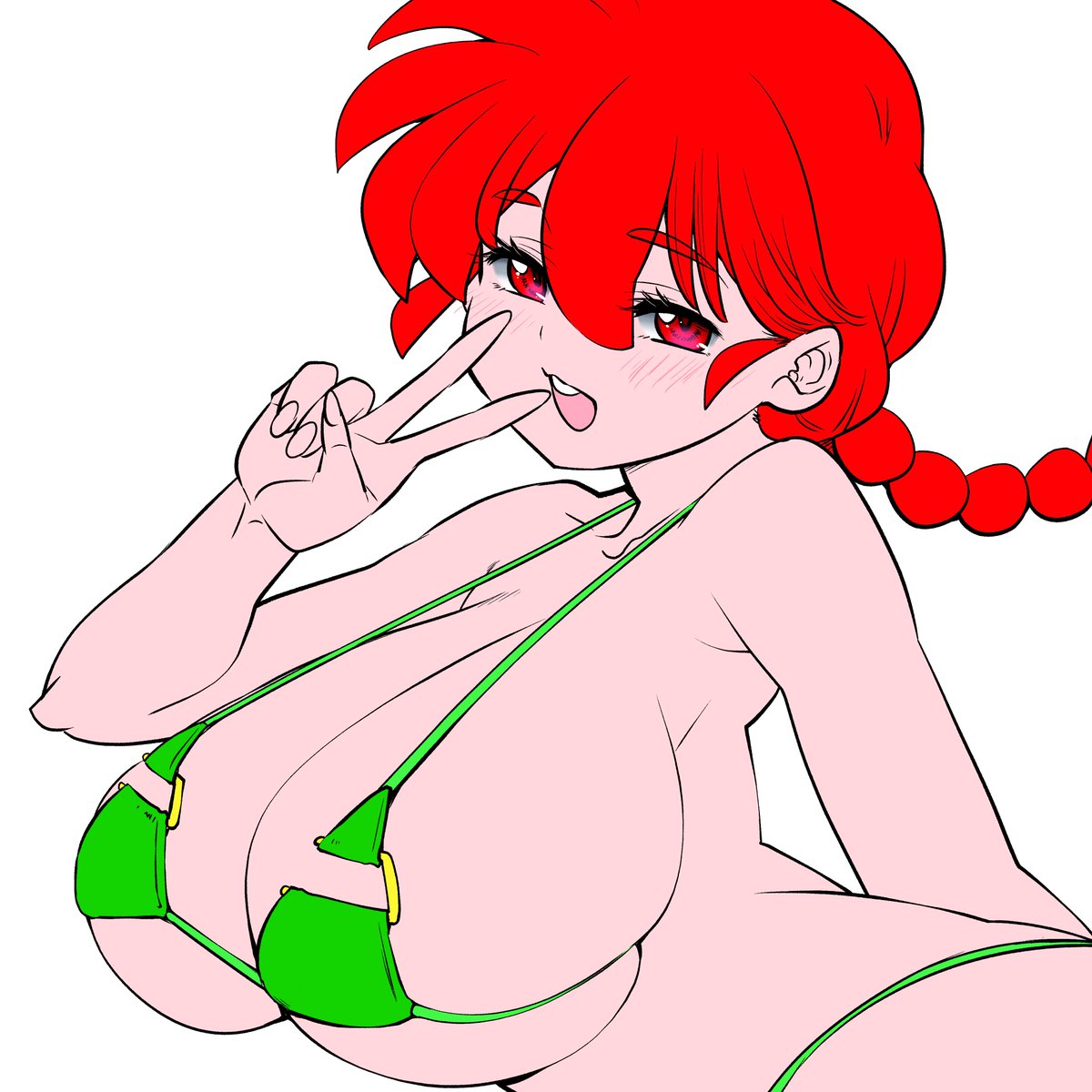 女らんま 「僕の描くらんま可愛くない?(自惚れ 」|夜桜エレル🐰「触手魔術師」第４巻発売中！のイラスト