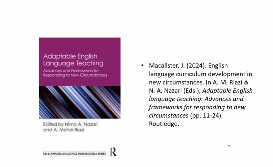 lc_baalsig's tweet photo. 📢Now, John Macalister discusses "Preparing for Change" in language teaching, focusing on what teachers can control, need to know, and how they can be empowered📖Insightful reflections on adapting English language curriculum in new contexts #LanguageCurriculum #TeacherEmpowerment https://t.co/WvmZIZjrID