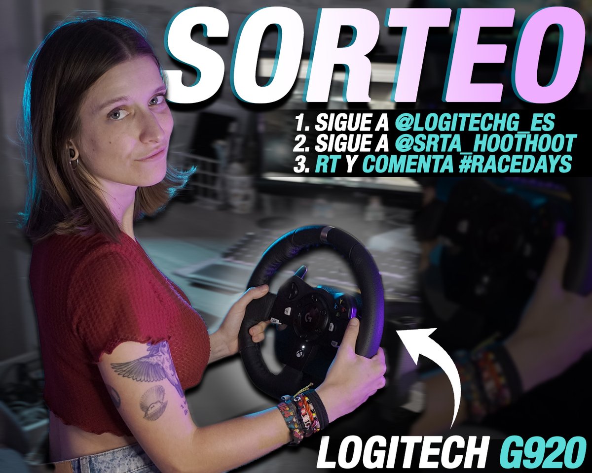 📢¡SORTEAZO POR AQUÍ! 📢
Con motivo de los Race Days de Logitech, vamos a sortear gracias a ellos un volante LOGITECH G920 🏎️
Para participar solo tenéis que:
📌Seguir a <a href="/LogitechG_ES/">Logitech G España</a> y a mi
📌Dar RT
📌Comentar con el hastag #RaceDays

¡Y ya estaría! El sorteo estará activo hasta