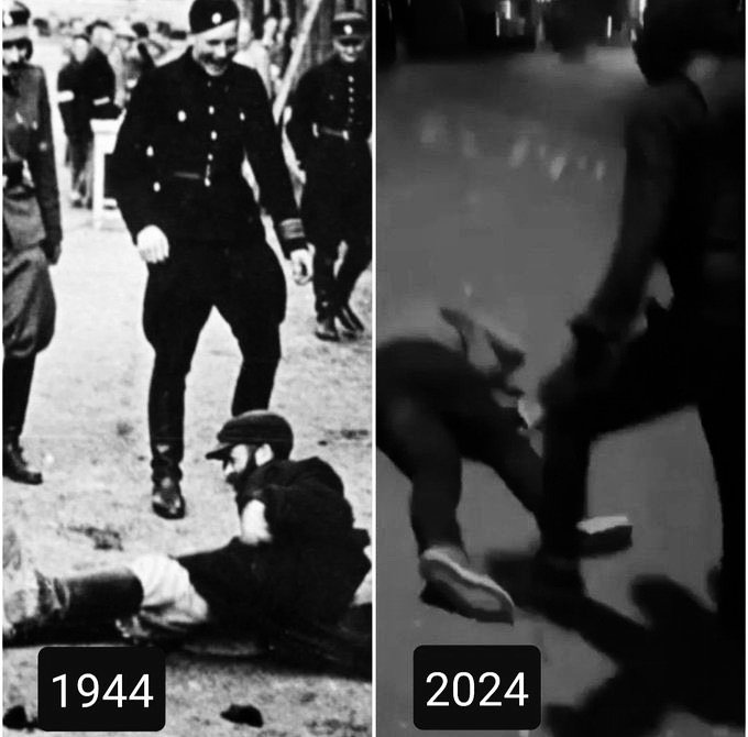Same photo. Same Europe. Same victims. 80 years apart.