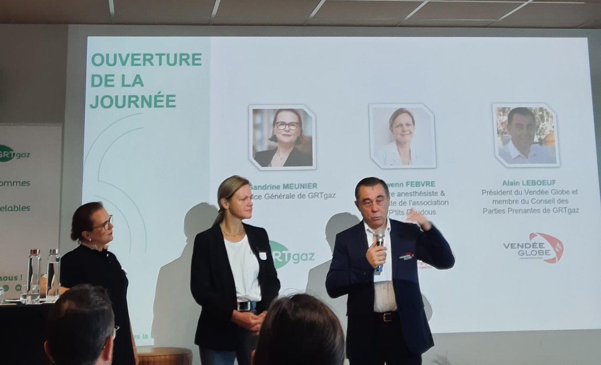 a_leboeuf's tweet photo. Ouverture de la journée « Cap vers la décarbonation » organisée par @GRTgaz avec @PDoudous ! Le #biogaz fait partie intégrante de la nécessaire transition énergétique. https://t.co/VwfEbANEYK