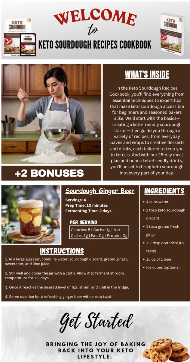 Are you looking for a way to indulge in bread and baked goods that are low-carb, gluten-free, and keto-friendly?

Gluten-Free Sourdough Discard Cookbook for Beginners by Linda Stevens is your ultimate guide.

Click on the link 👇👇to access it. 
amazon.com/author/linda_s…