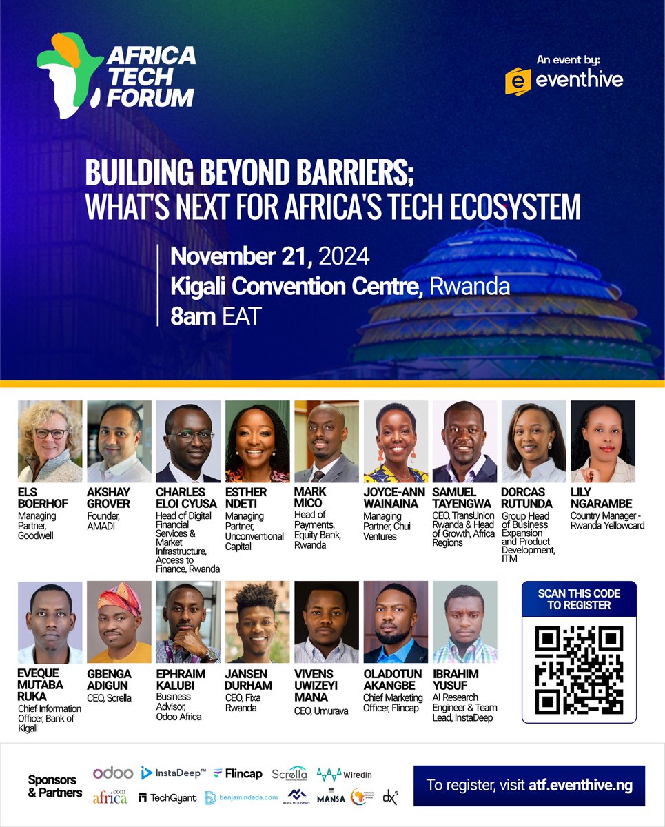 Meet top industry leaders at <a href="/afritechseries/">Africa Tech Series</a>
Africa Tech Forum on 🕓 Nov 21 in 📍Kigali! 

Gain insights on key challenges &amp; opportunities shaping Africa’s tech future. 

Join us at 🕓8 am— book your pass at atf.eventhive.ng! 

#MansaatATF #ATF