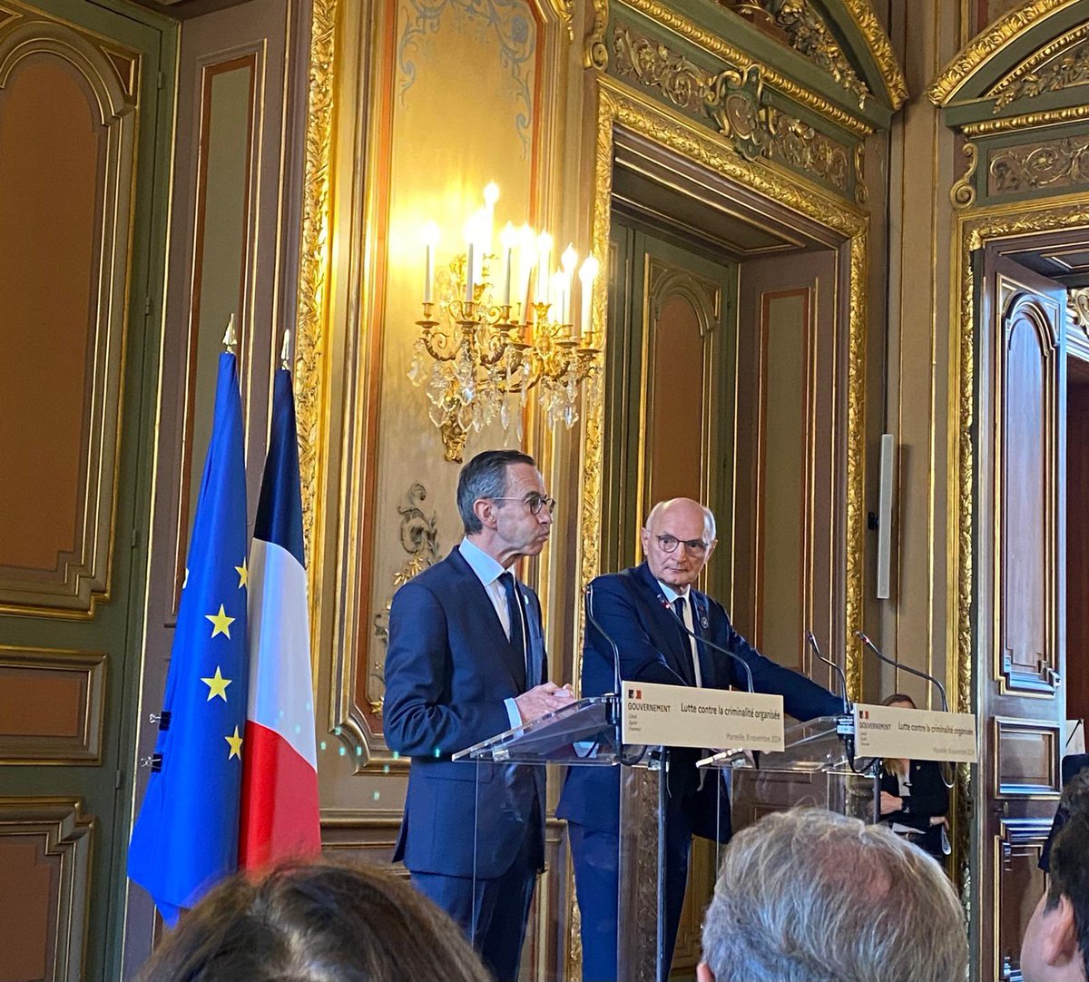 Rencontre et échanges à la <a href="/Prefet13/">Préfet de la région Provence-Alpes-Côte d'Azur</a> avec <a href="/BrunoRetailleau/">Bruno Retailleau</a> , Ministre de l’Intérieur, et Monsieur Didier Migaud, Garde des Sceaux. 
#securite #marseille